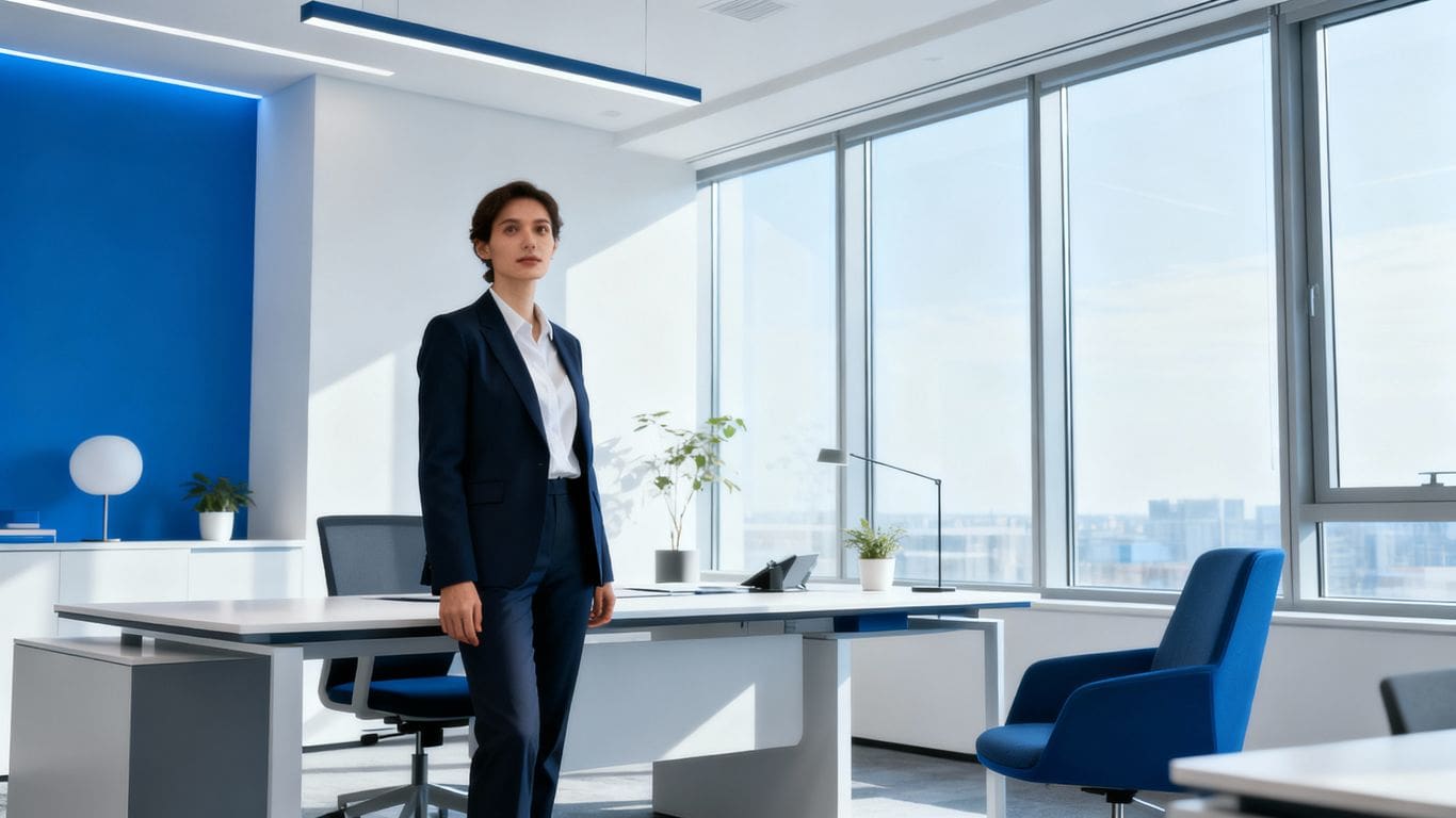 Pasqal office interior with a person.